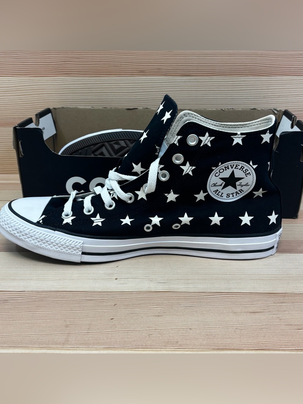 Converse Chuck Taylor All Star High Celestial Star Print Black White Men’s 11 - Picture 1 of 6